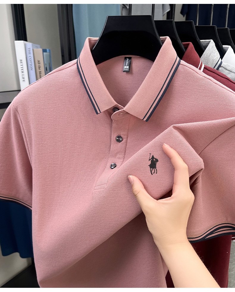 Summer Striped Collar Polo Shi - đánh giá và giá Polo Shirt Pique