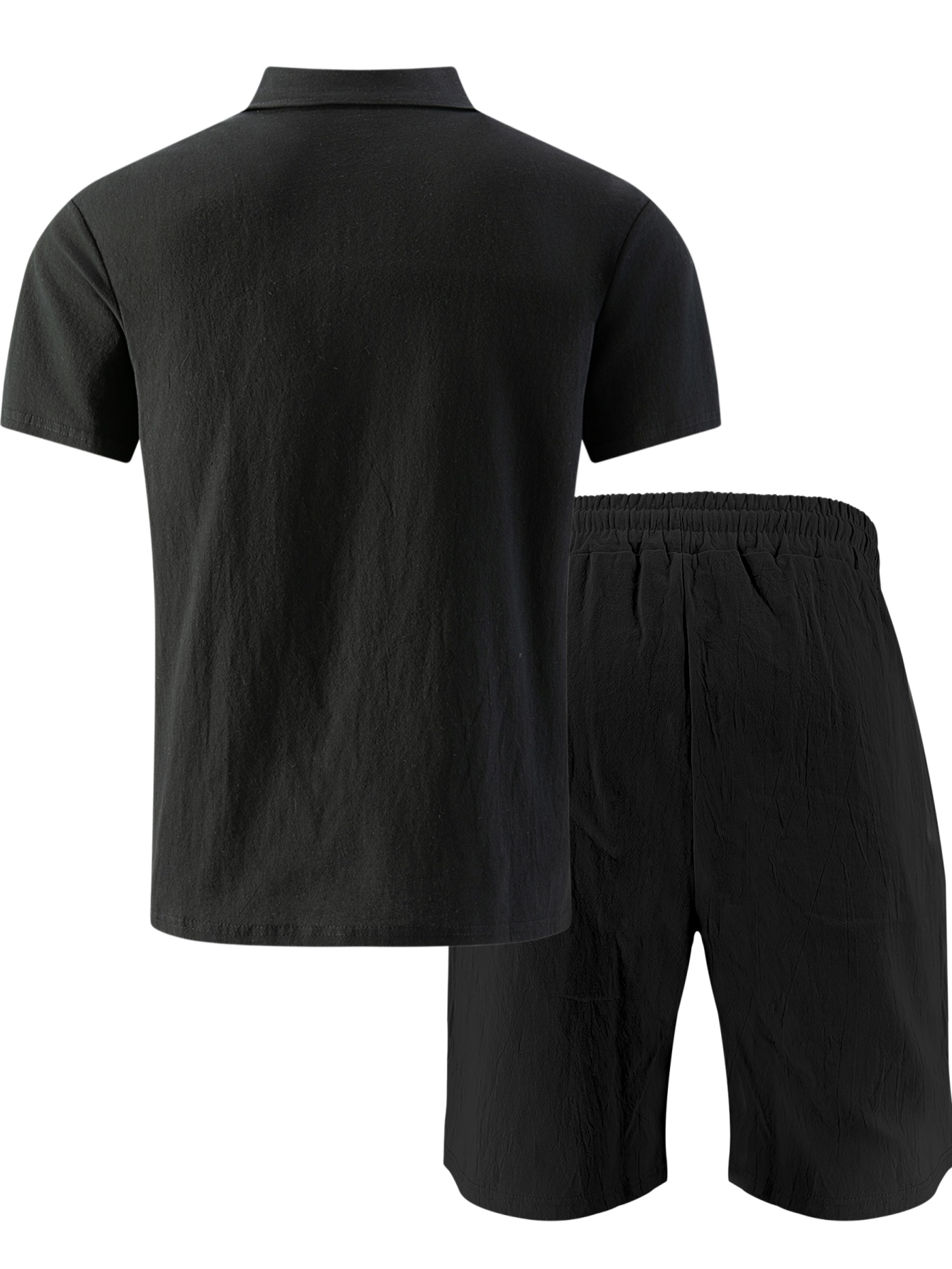 Men's Textured Linen Polo Shor - đánh giá và giá Short Linen Drawstring