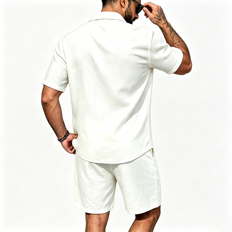 Men Linen Two Piece Outfit Sho - đánh giá và giá Shirt Camp Collar