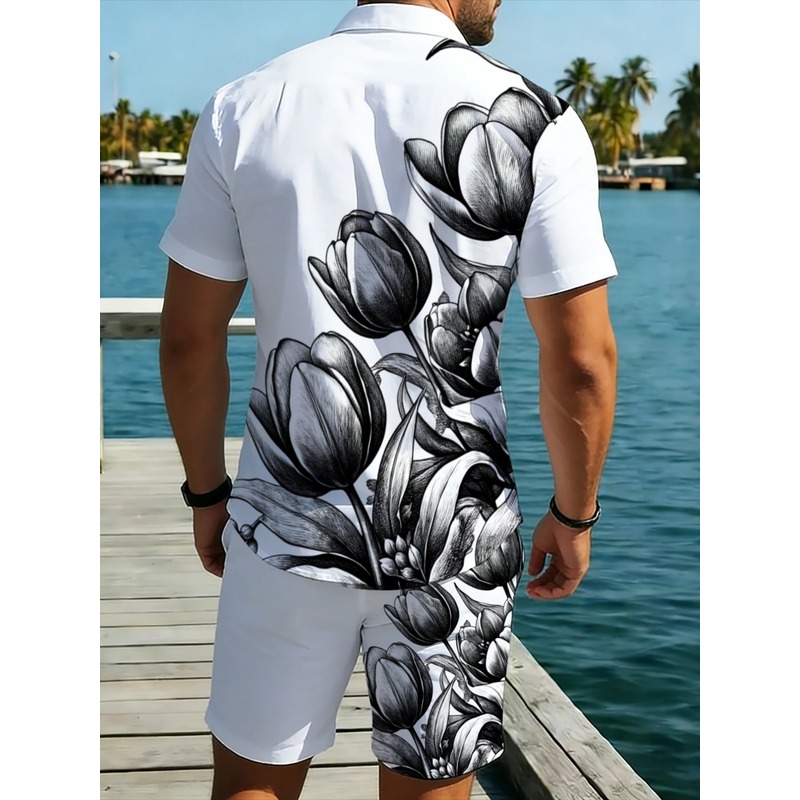 Mens White Floral Print Shirt  - đánh giá và giá Resort Shirt Floral